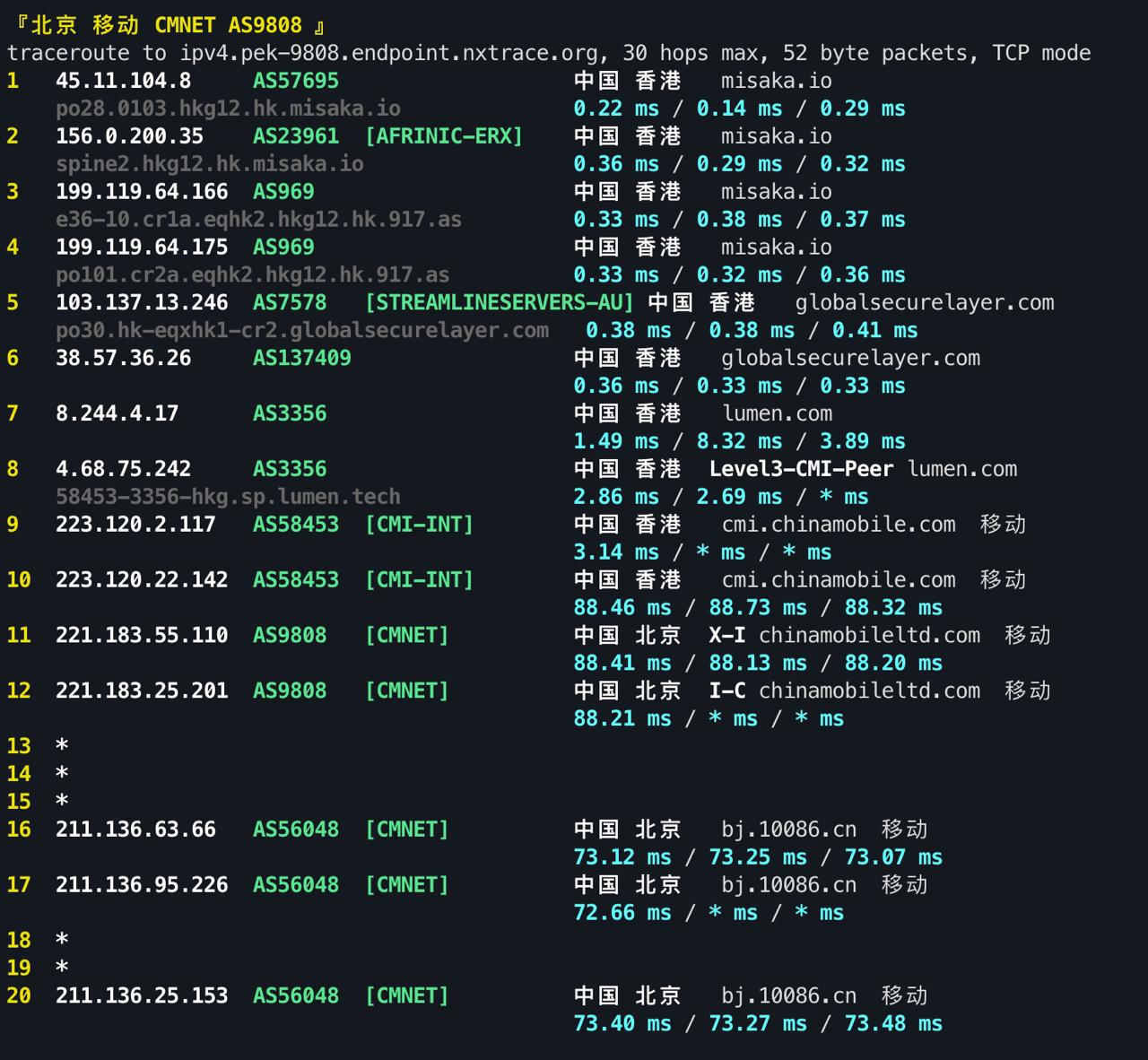 IPv4 回程 TCP 3